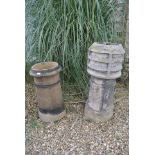 Two chimney pots - 87cm and 63cm tall