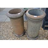 Two cylinder chimney pots,