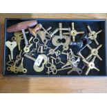 A good selection of clock and watch keys - approx 40 in total