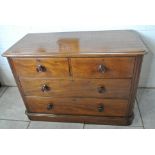 A Victorian teak two short over two long drawers in restored condition - 83cm tall x 119cm x 55cm