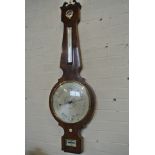 A good quality early 19th Century large mahogany barometer with a thermometer over a 30cm silvered