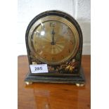 Eight day Chinoiserie mantle clock - Mappin and Webb London - Arabic numerals to gold coloured dial