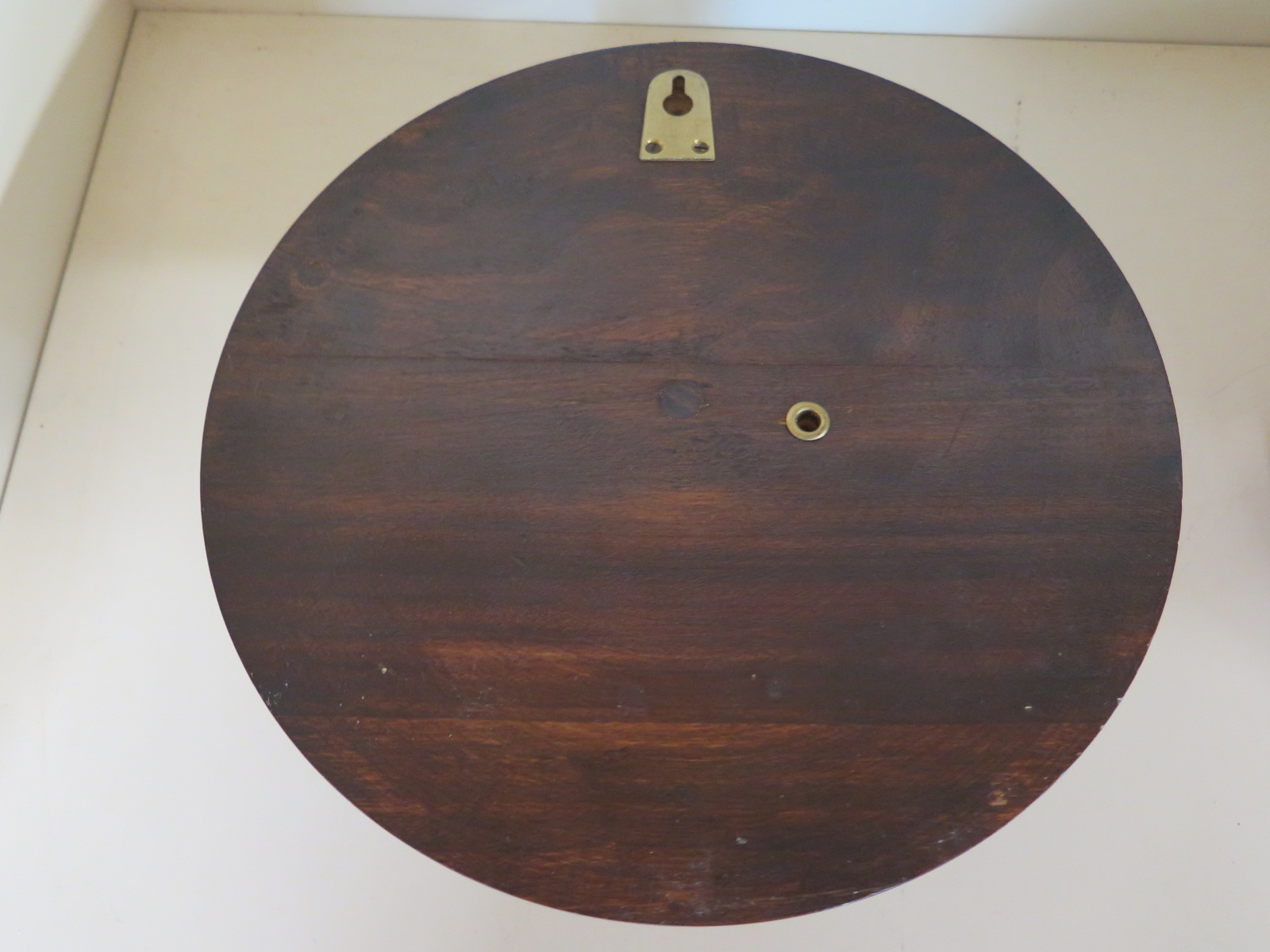 A mahogany and brass bulkhead aneroid barometer - 27cm diameter - Image 2 of 2