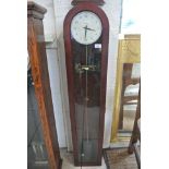 A mahogany cased Smiths electric master clock - 134cm tall - clean condition - was working in