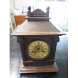 A Beech cased mantle clock, Roman Numerals to dial,