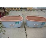 Two Large oval Laura Ashley planters - diameter 48cm