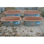 Two large and two small oval Laura Ashley Planters - Large diameter 40cm,