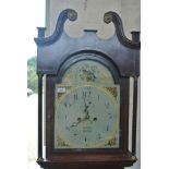 An eight day longcase clock with a pointed arched dial with a second hand signed H Baker Appleby