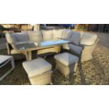 A Bramblecrest Arlington modular sofa with a rectangular casual dining table an two casual dining