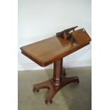 Victorian Mahogany Height and Side Adjustable Reading Table - 90 cm x 78 cm High