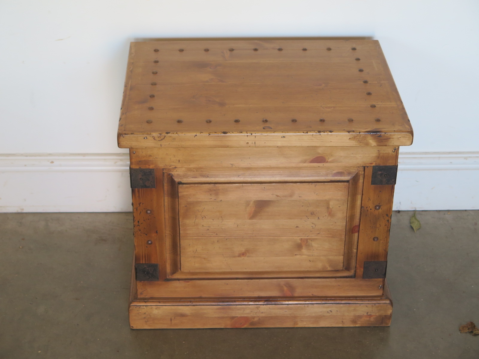 A small pine storage trunk - Width 52cm x Height 44cm - in good condition