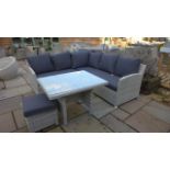 A Bramblecrest mini modular sofa with mini casual dining table and casual dining stool