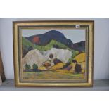 Richard H Belton - The Quarry - Oil on Board 39 cm x 49 cm - signed,