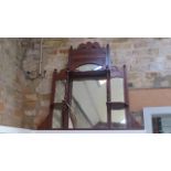 An Edwardian over mantle mirror - Height 97cm x 93cm