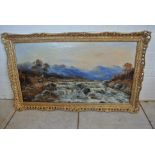 A large 19th Century landscape painting, oil on canvas in giltwood frame,