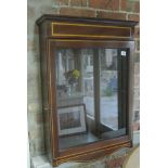 Mahogany wall display cabinet with glass shelves - 76 cm x 53 cm