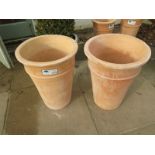 Two large terracotta planters - Diameter 37cm