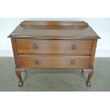 An early 20th Century Mahogany Two Drawer Chest - on Cabriole Legs and Ball and Claw Feet - 85 cm