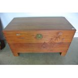 An Oriental carved Camphor Wood Chest - 58 cm tall x 101 cm x 50 cm - overall good condition -