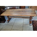 An 18th Century style Oak Refectory Table - 70 cm tall x 183 cm x 75 cm