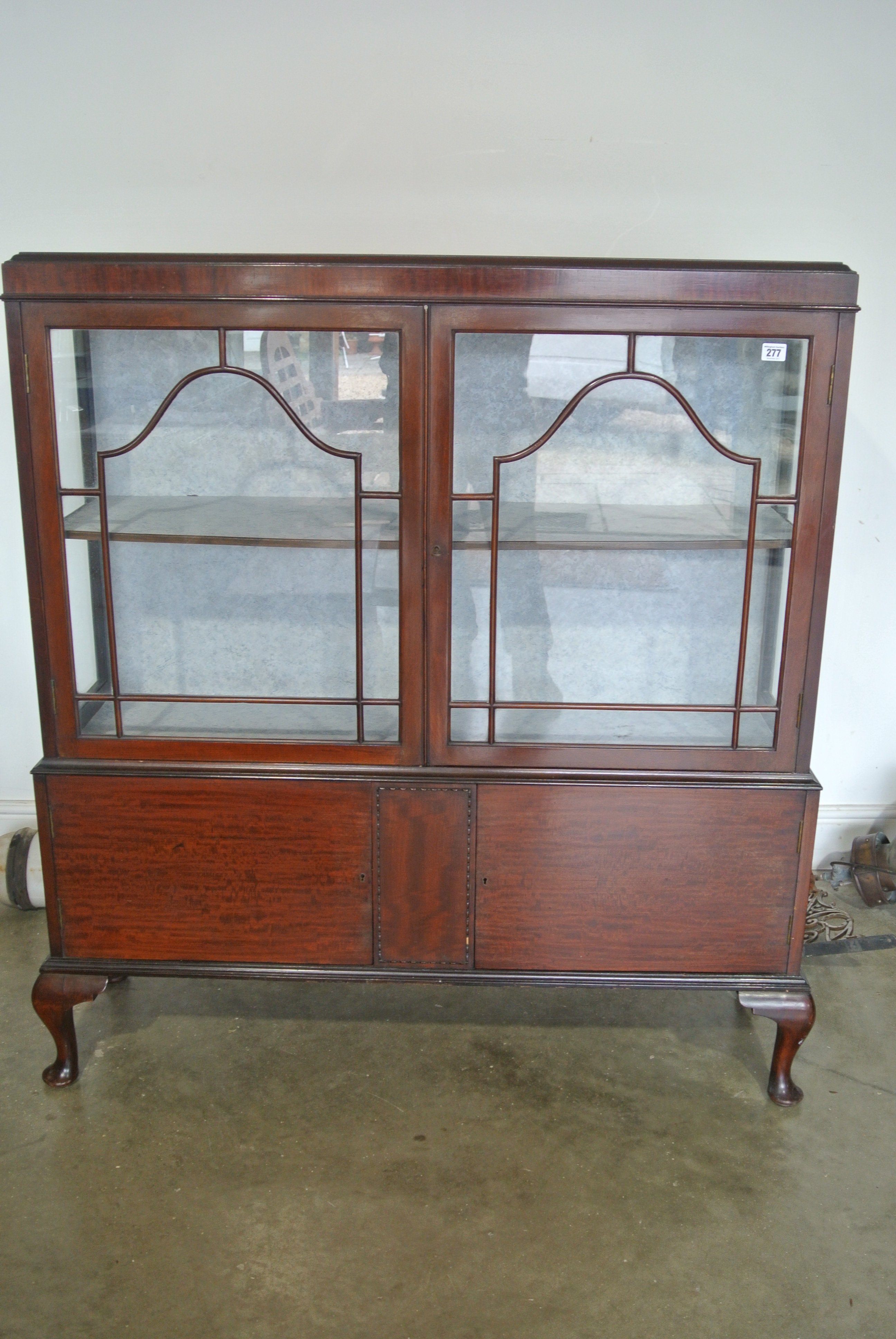 An Edwardian Mahogany Display Cabinet - 126 cm tall x 122 cm x 36 cm - in clean condition