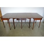 A Mahogany D End dining table - drop leaf centre section - 73 cm tall x 103 cm wide x 223 cm