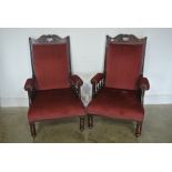 A pair of Victorian Upholstered Armchairs