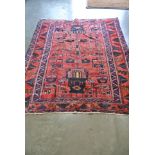 A hand knotted Persian Hamadan rug - 1.66m x 1.