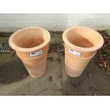 Two small terracotta planters - Diameter 27cm