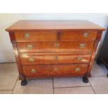 A late 19th century walnut four drawer chest of drawers - in good condition - Width 114cm x Height