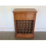 A walnut wine rack with a single drawer over 25 bottle rack - 87cm x 62cm - made by a local cabinet