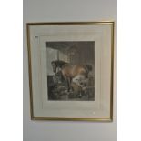 An Engraving entitled Shoeing from a painting by Landseer - 54 cm x 44 cm