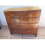 A 19th century mahogany bow fronted chest with two short over three long drawers - in good