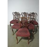 A Set of Six Late Victorian Dining Chairs - raised on cabriole supports - some loose joints and old