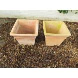 Two square terracotta pots - 40cm x 40cm