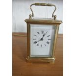 8 Day Brass French Carriage Clock with Alarm