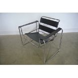 Wassily style chrome and leather chair