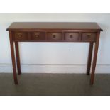 A mahogany and crossbanded hall table with five drawers - Width 108cm x Depth 30cm -made by a