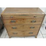 A Georgian Mahogany Chest with a Brushing Slide over Three Drawers on Bracket Feet - 84 cm wide x