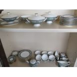 An extensive Wedgewood dinner service in the Asia Green with Gold Pattern consisting four tureens,
