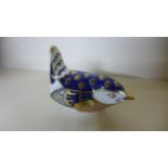 A Crown Derby Wren paperweight - slight rubbing to beak