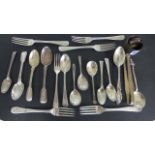 Assorted Silver Flatware and two Silver Napkin Rings - total weight approximately 18 troy oz -