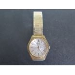 A Gentleman's Bulova Accutron Quartz Wristwatch in Gold Plated Case and Bracelet Strap,