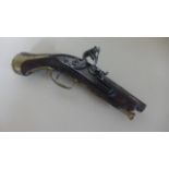 A flintlock pistol engraved Bleville, 22 cm long, needs some restoration, general wear and pitting,