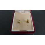 A pair of 9ct Yellow Gold and Diamond stud earrings - light usage wear