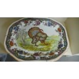 An Antique Spode Turkey platter "Thanksgiving" platter circa 1920 - 58cm x 46cm - In excellent