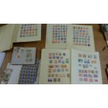 A collection of stamps, loose and on sheets,