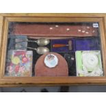 A hinged top jewellery display case - 61cm x 38cm x 9cm