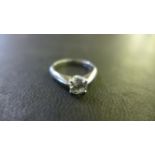 A Platinum Solitaire Diamond Ring - brilliant cut diamond - approximately 0.