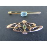 Two 9ct Gold Brooches - approx 3.